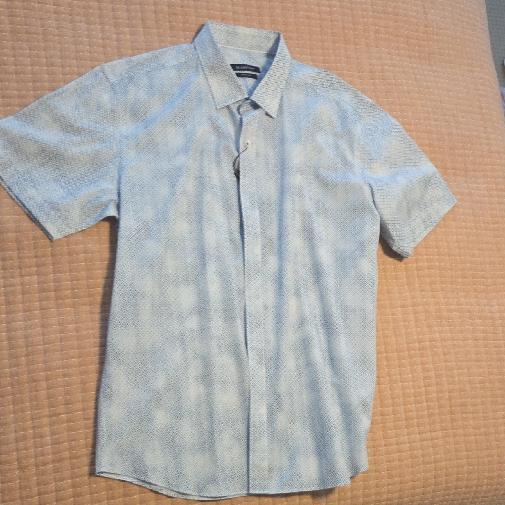 Bugatchi Light Blue Patterned Dress Shirt